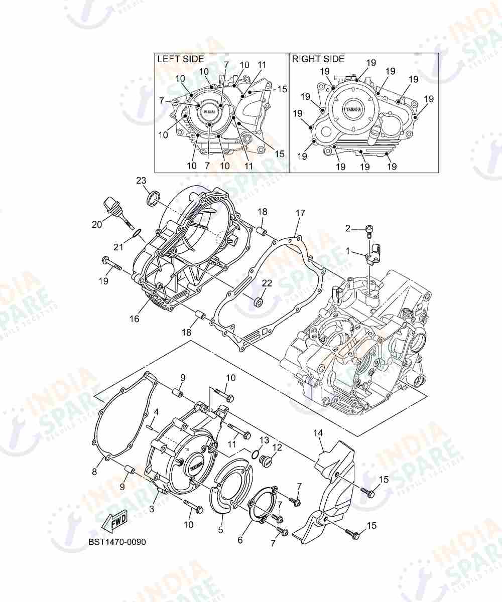YAMAHA BST3 FZS V4 Series CRANKCASE COVER 1